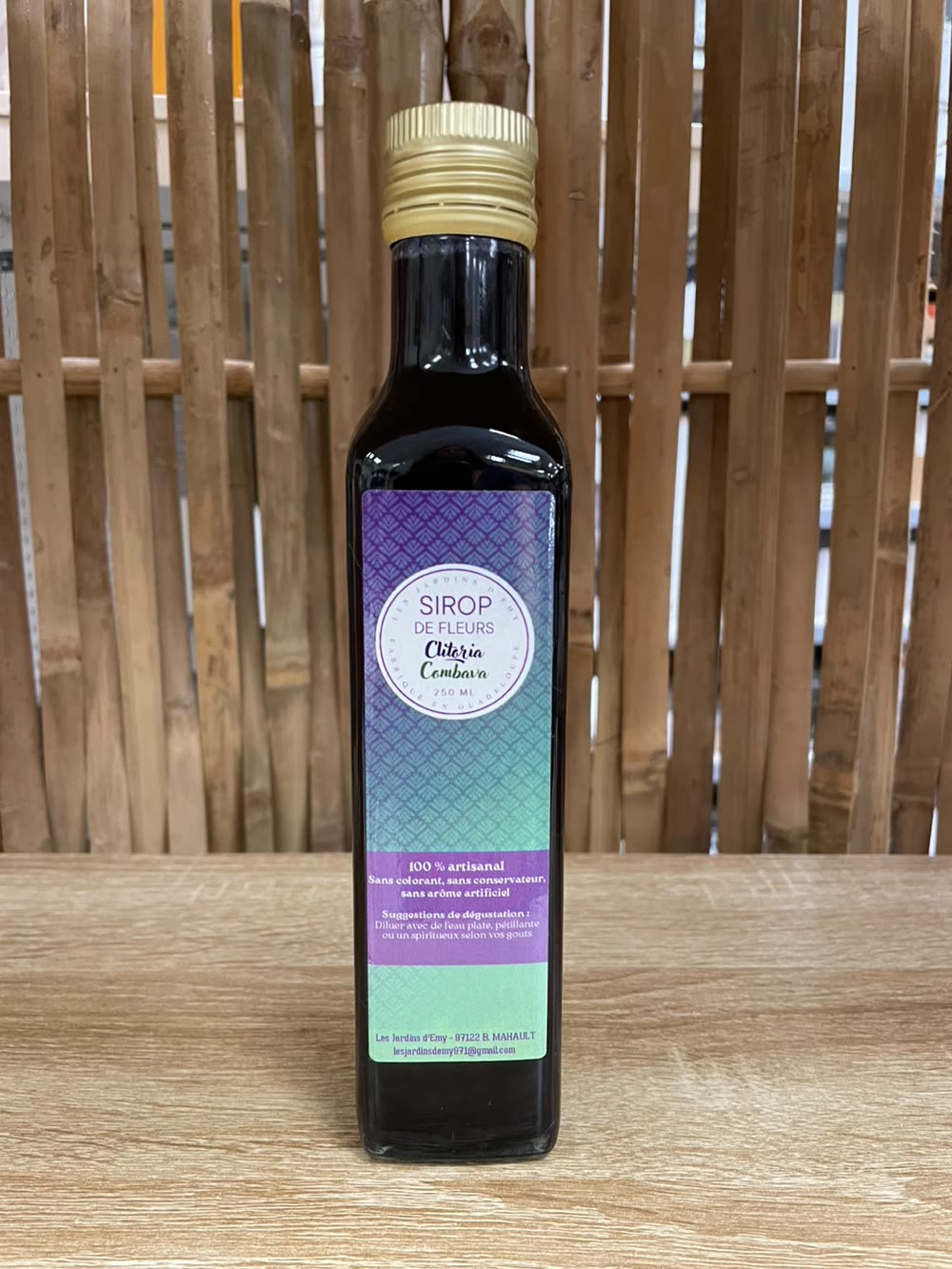 Sirop de fleurs Clitoria et Combava 250 ml — Les Jardins d'Emy